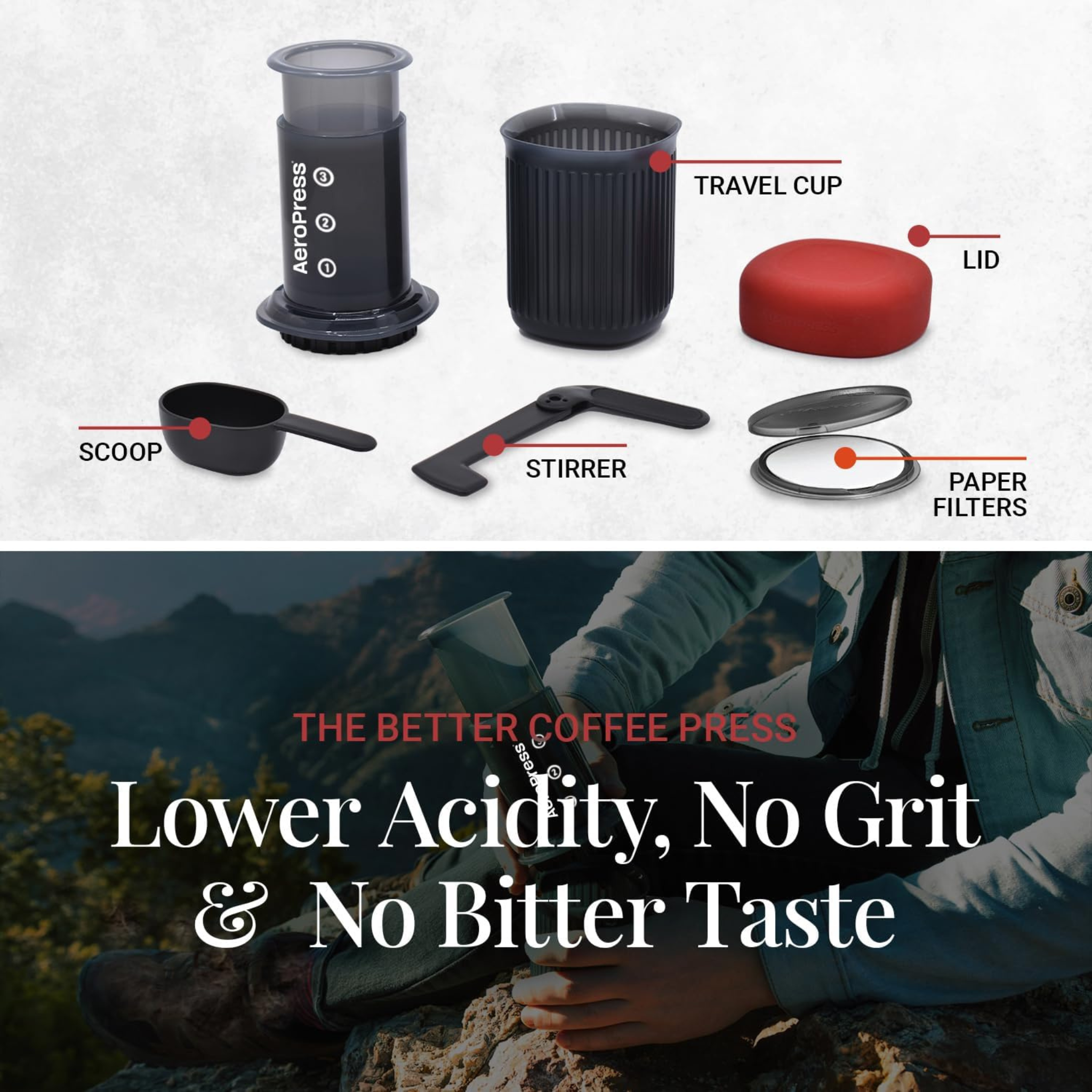 aeropress go - travel coffee press
